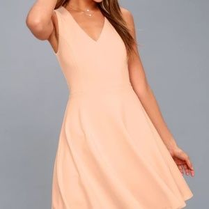 NWT!!! Lulu's Bon Appetit Peach Skater dress